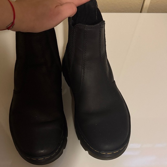 Dr. Martens MATTE Black Leather Ankle Boots - Picture 2 of 8